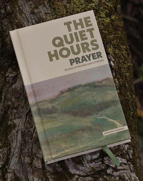 The Quiet Hours: Prayer — clothbound cover with a landscape painting beneath the title